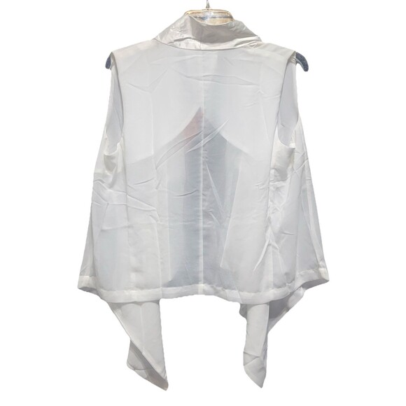 NWT Wax Couture White Open Front Cardigan Vest see measurements - Picture 3 of 10